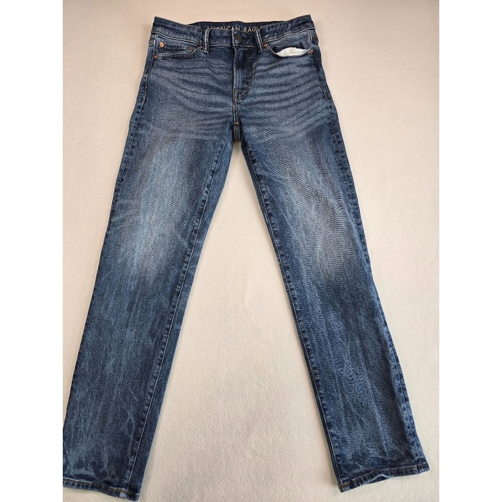 American Eagle Mens AirFlex+ Slim Straight Jeans 30x32 Medium Wash Denim